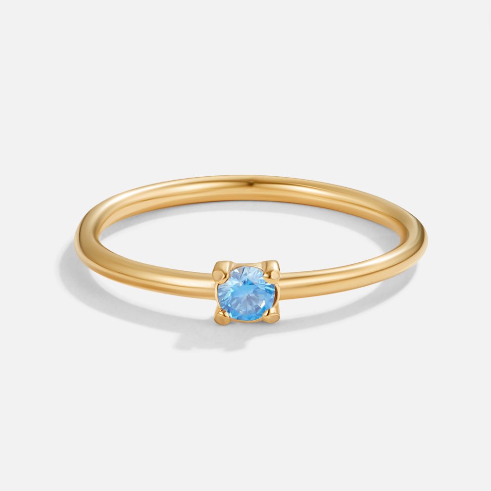 Soft gold ring with birthstone