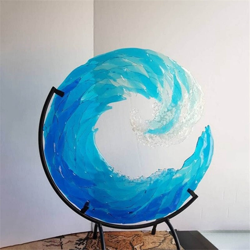 Ocean Wave Glass Sculpture – AquaWave