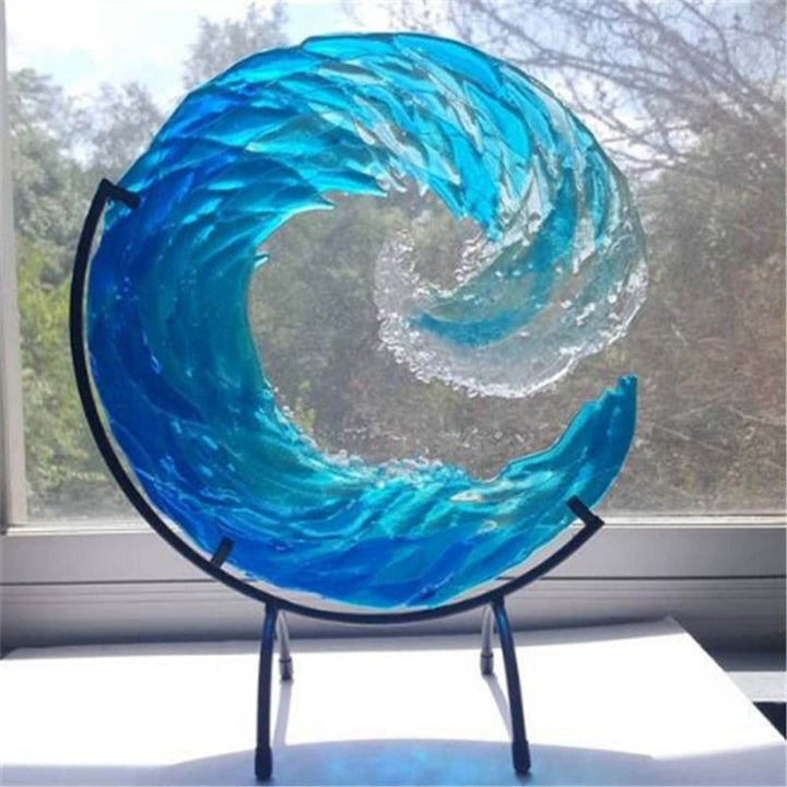 Ocean Wave Glass Sculpture – AquaWave