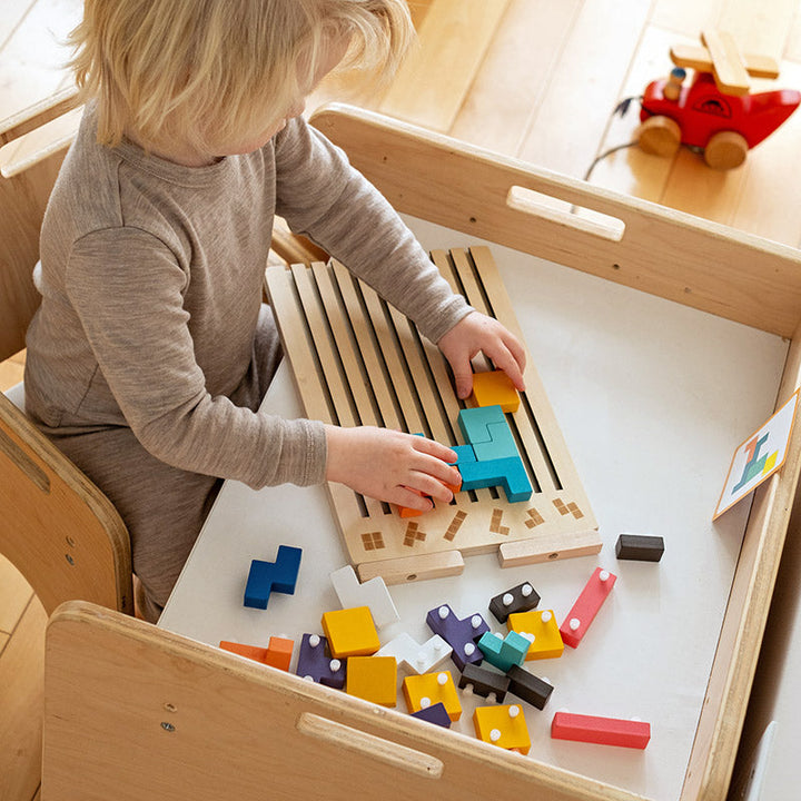 Wooden Tetris Puzzle Game - A Brain Teaser That Grows with Your Child