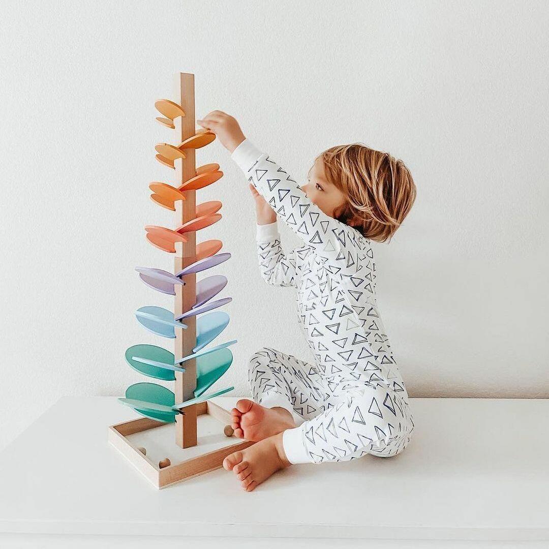 Rainbow Tree Wooden Toy – Educational and Natural Fun