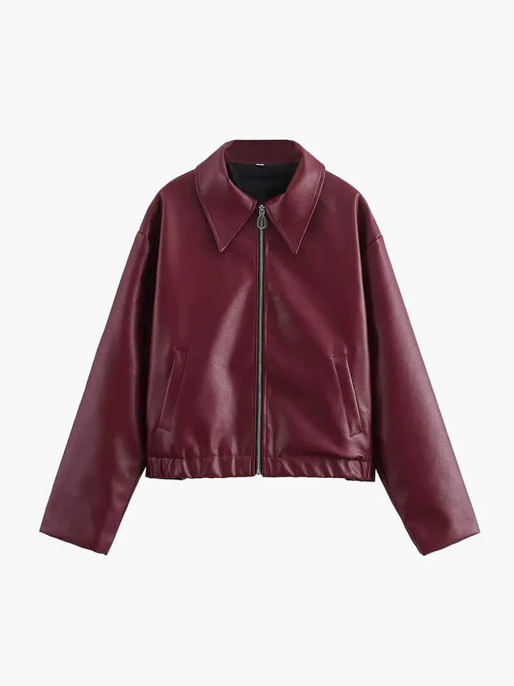 Burgundy Faux Jacket for Women