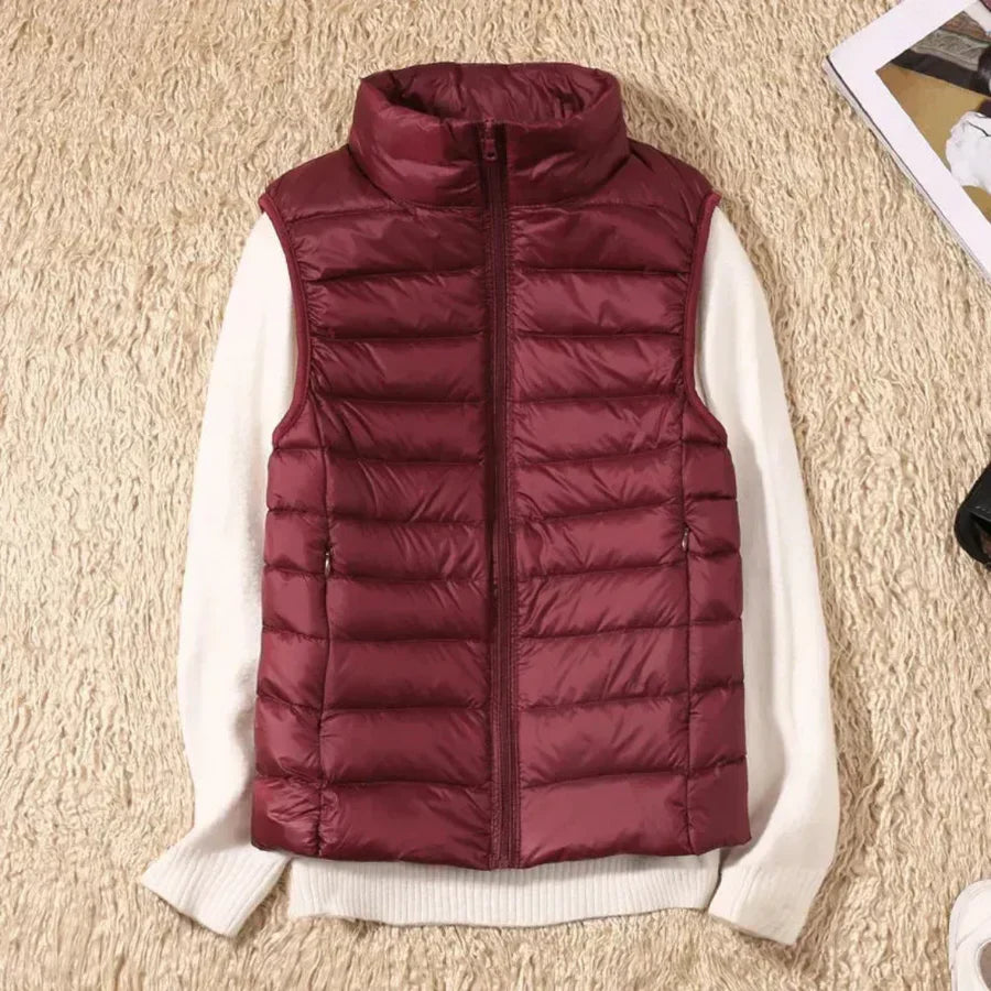 Wind-resistant Women's Bodywarmer with Zipper
