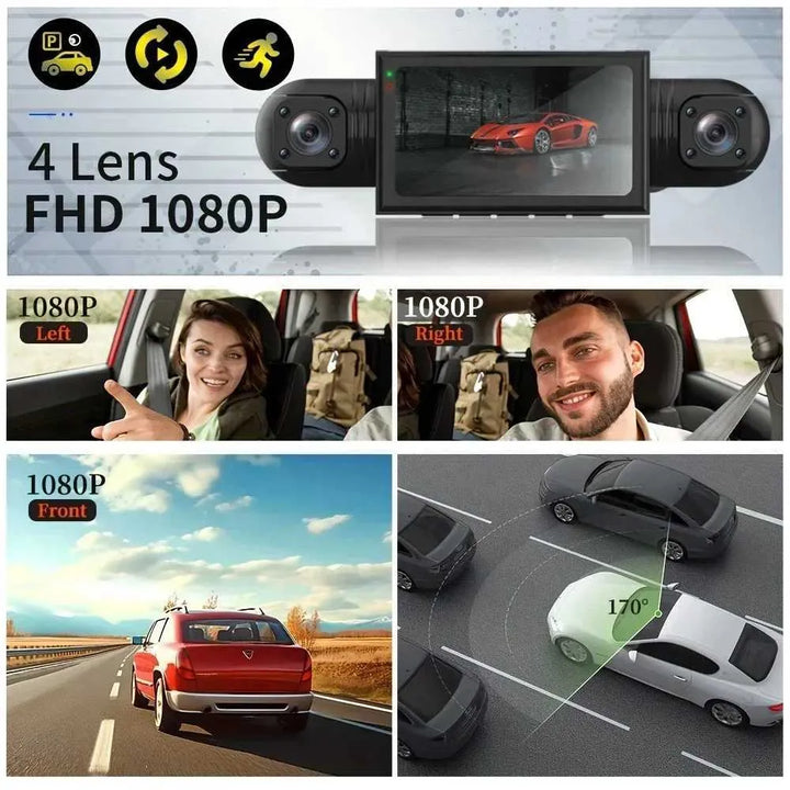 Auto-Dashcam 360° | DashGard Pro CX360 | Full-HD-Fahrtenschreiber mit Nachtsicht & Parküberwachung
