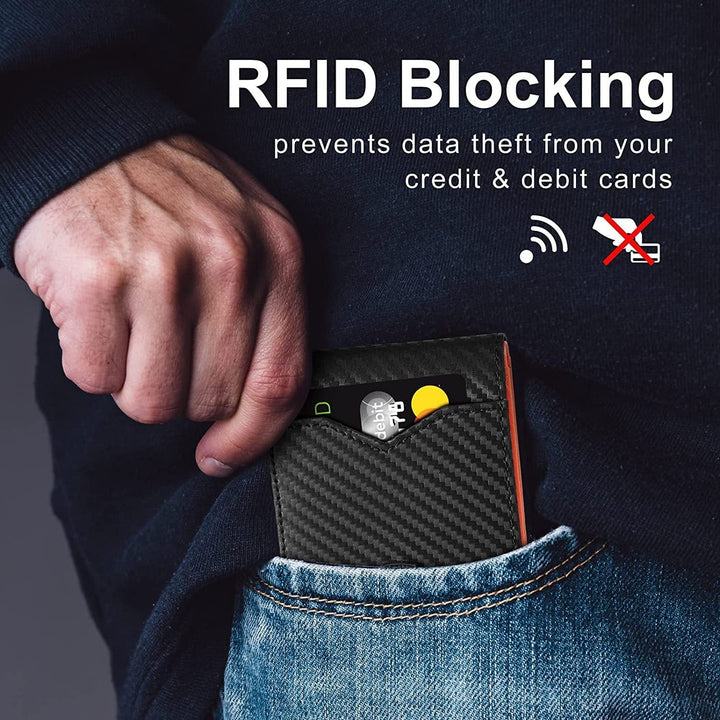 Men's Slim RFID Wallet | Leather Card Holder | Black