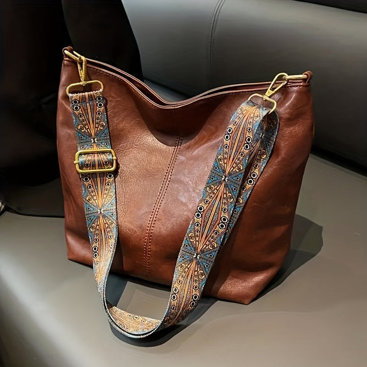 Geometric Oversized Bag – Large-Capacity Shoulder Bag with Retro Style