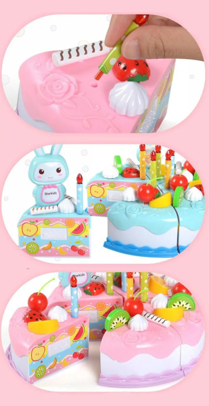 Plastic Cake Toy for Children for Counting, Cutting and Decorating
