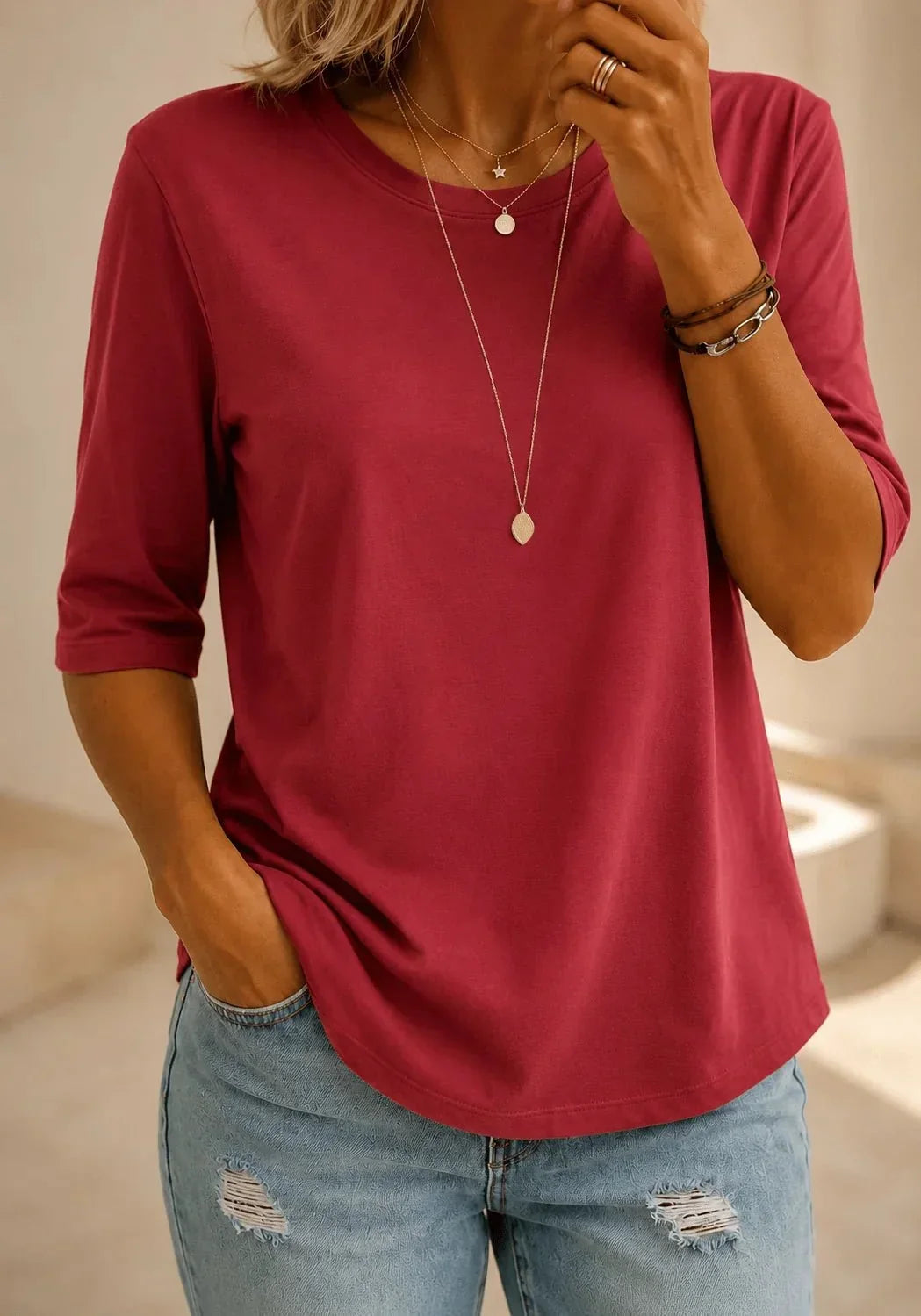 Essential Comfort T-Shirt - Classic Short-Sleeved Top with Crew Neck