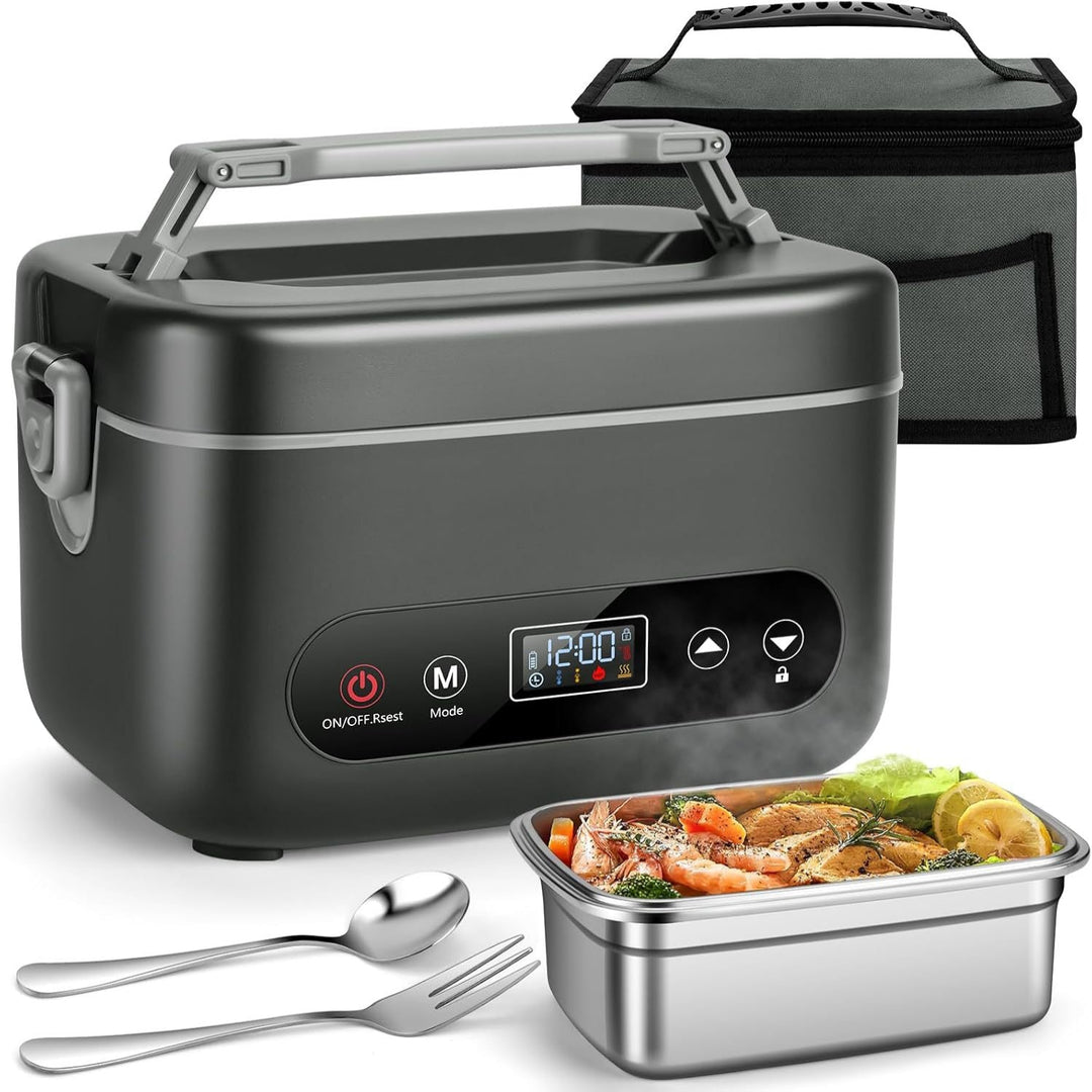 Charging Heating Lunch Box For Office Workers With Inner Liner Compartment Insulated And Portable