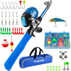 Complete Telescopic Fishing Rod and Reel Set with Carry Bag and Tackle Box