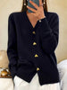 Elegant Women's Knit Vest - V-Neck | Heart-Shaped Buttons