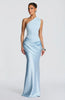 Sidonie One-Shoulder Draped Satin Maxi Dress