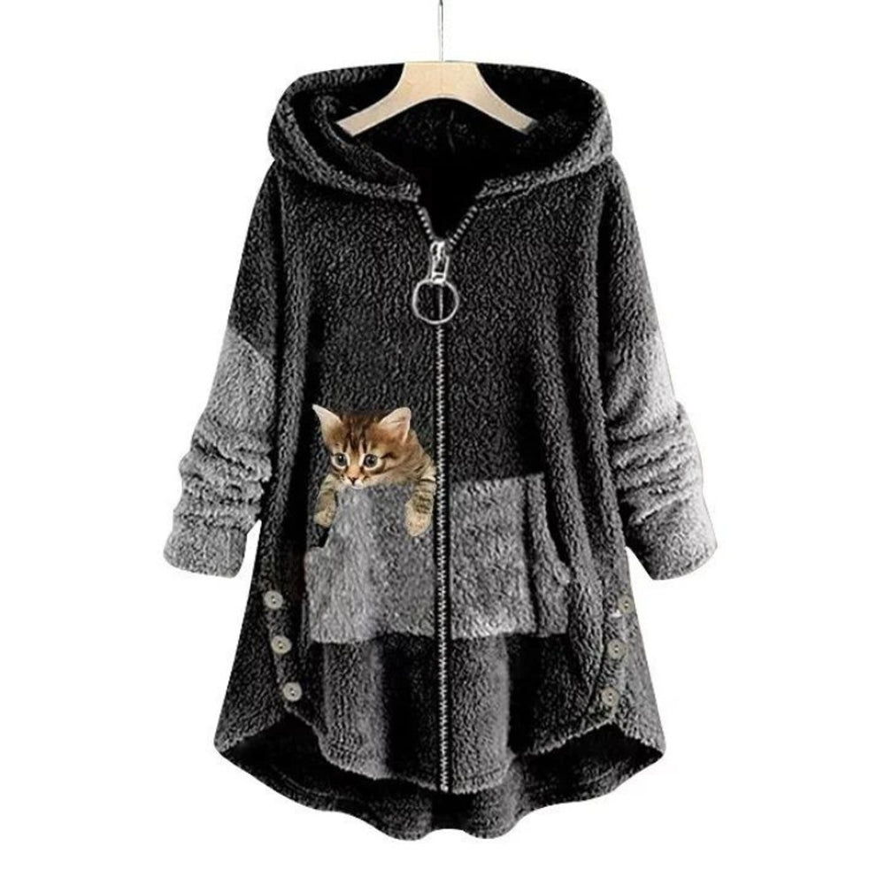 Agnes | Plush Pocketed Buttoned Hoodie — image 2