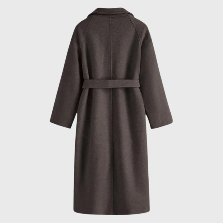 Women's Belted Wool Wrap Coat with Notched Collar — image 7