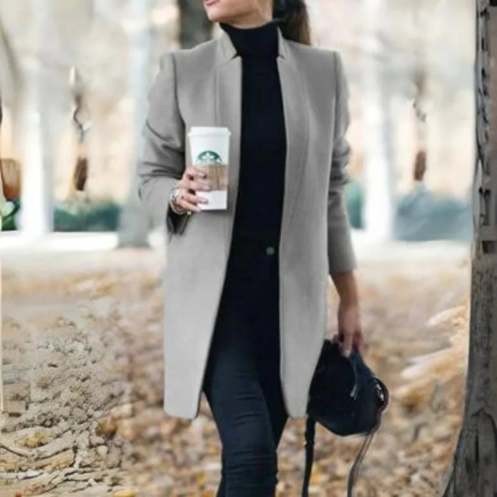 Women’s Stand-Collar Winter Coat  – Elegant Over-Layer with Classic Warmth