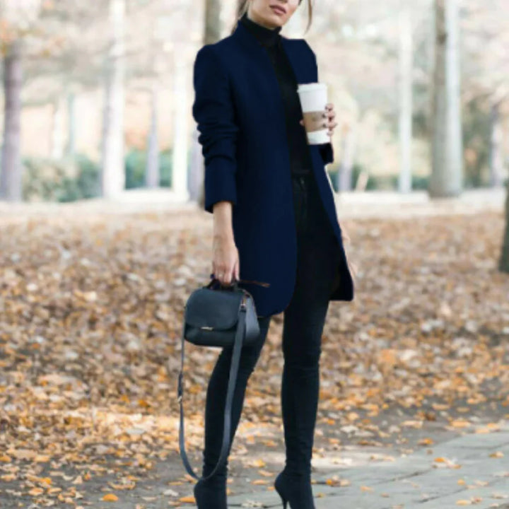 Women’s Stand-Collar Winter Coat  – Elegant Over-Layer with Classic Warmth