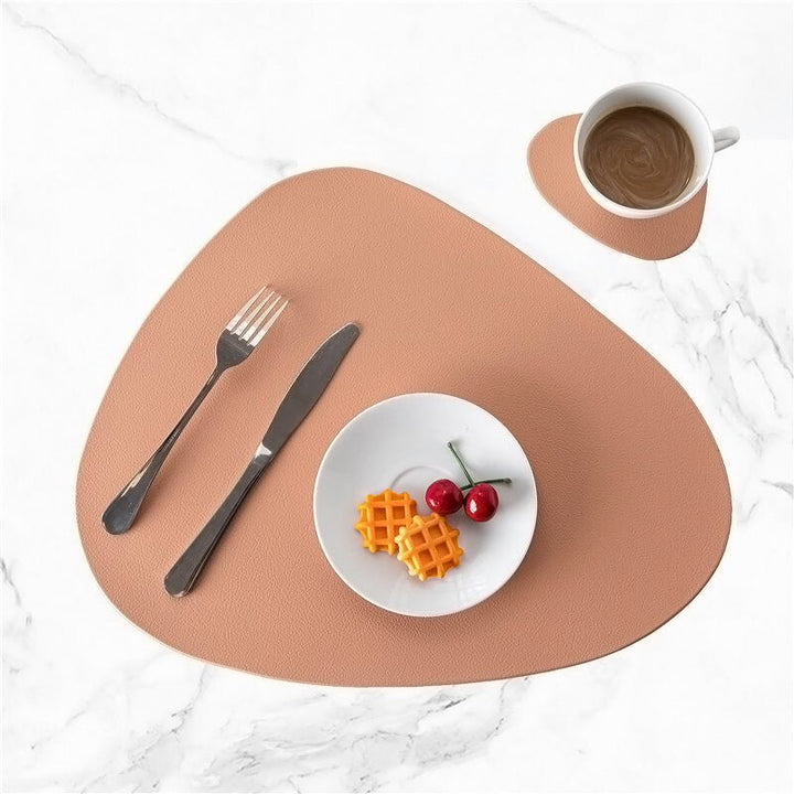 Water-Resistant Leather Placemat Set - Tablevo