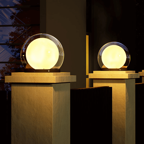 Modern Outdoor Lamp - Moon-Shaped Design