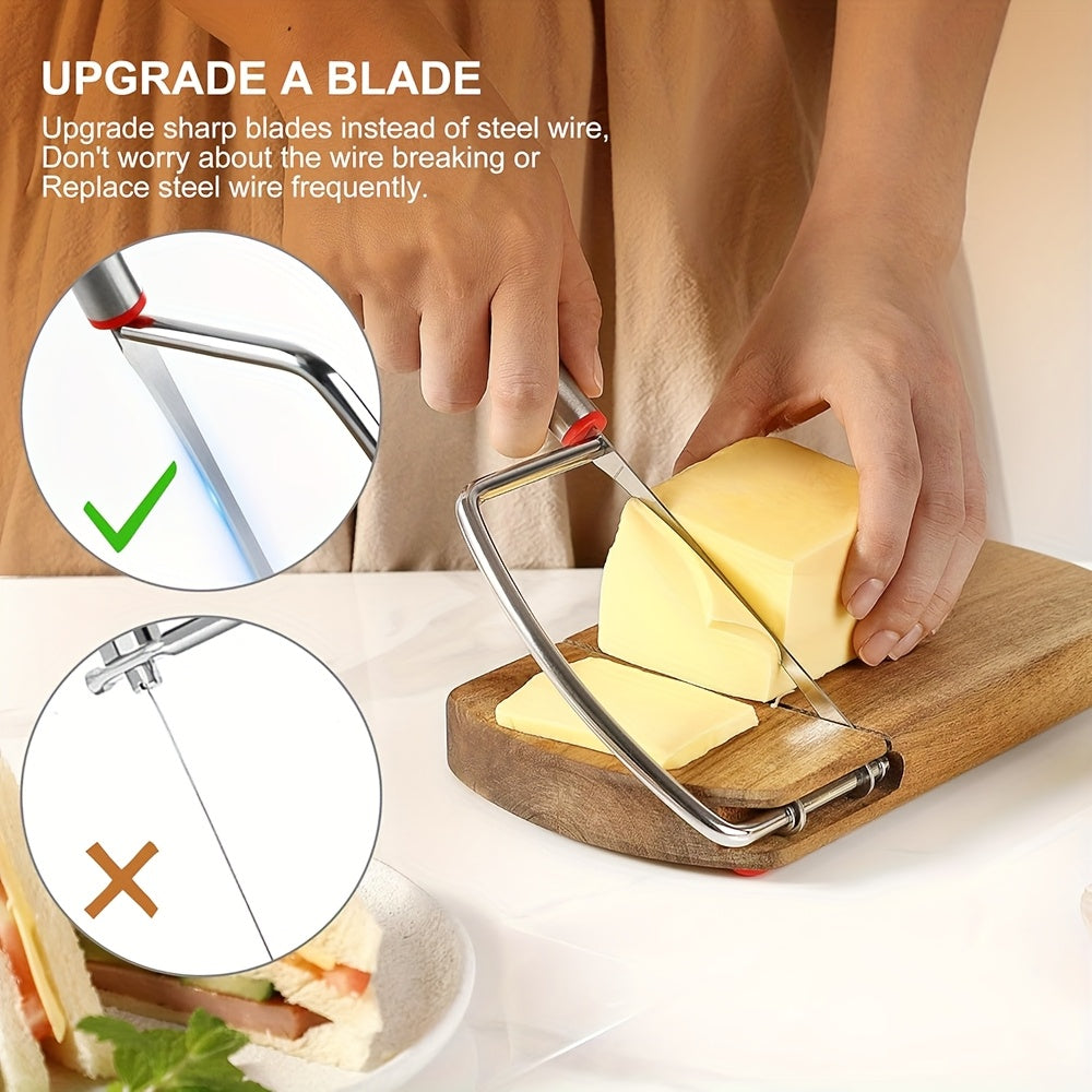 Handcrafted Acacia Cheese Slicer – Stainless Steel Knife on an Elegant Wooden Base