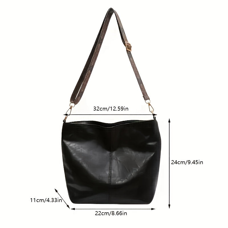 Geometric Oversized Bag – Large-Capacity Shoulder Bag with Retro Style