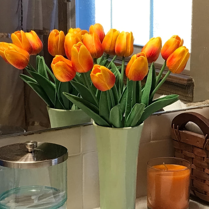 Set mit 10 realistischen Tulpen – Perfekt für Hochzeiten und Wohndekoration