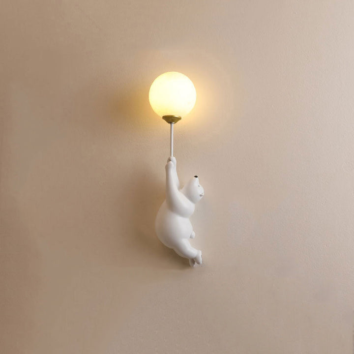 Süße Bären-Wandlampe mit Ballon-Licht, dekorativ fürs Kinderzimmer