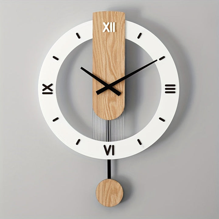 Creative Wood and Acrylic Pendulum Wall Clock – Elegant, Silent Decoration