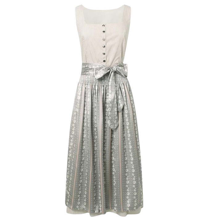 Women's Dirndl Set with Button Placket and Apron