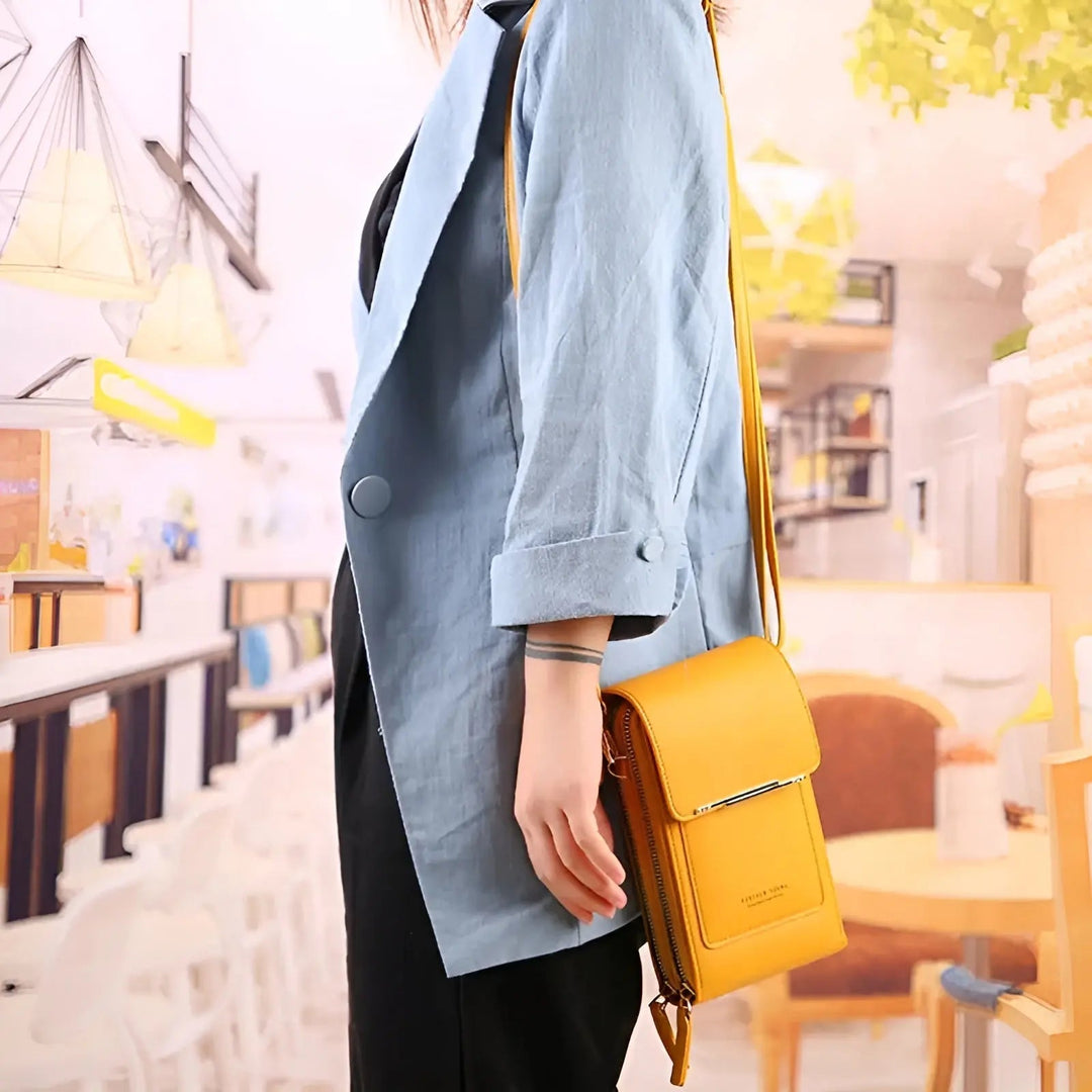 Soft Leather Shoulder Bag with Anti-Theft Protection – SafeTouch