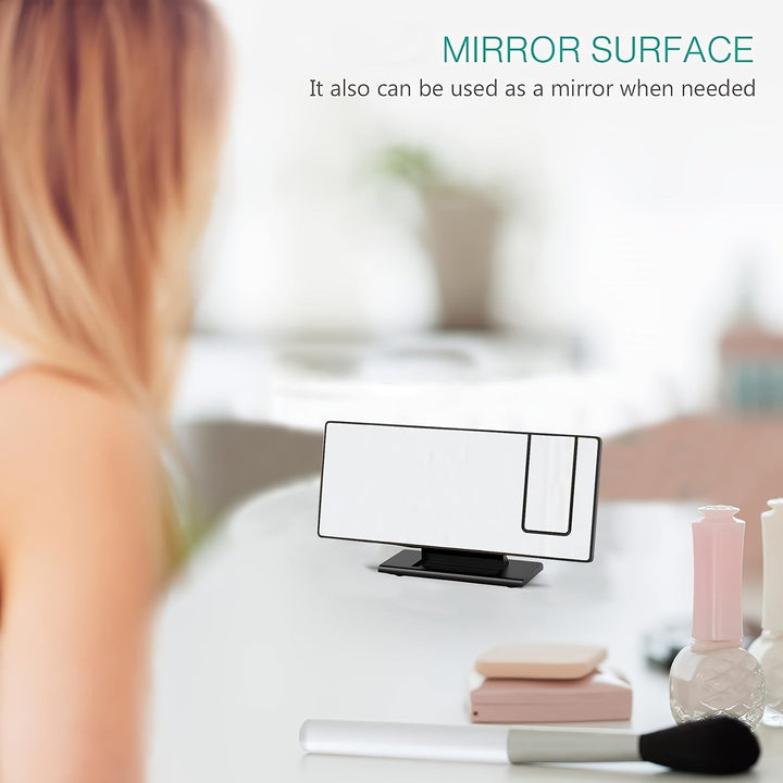Alarm Clock with LED Projection and Adjustable 180° Projection – Clear Display and Snooze Function for Bedroom or Office