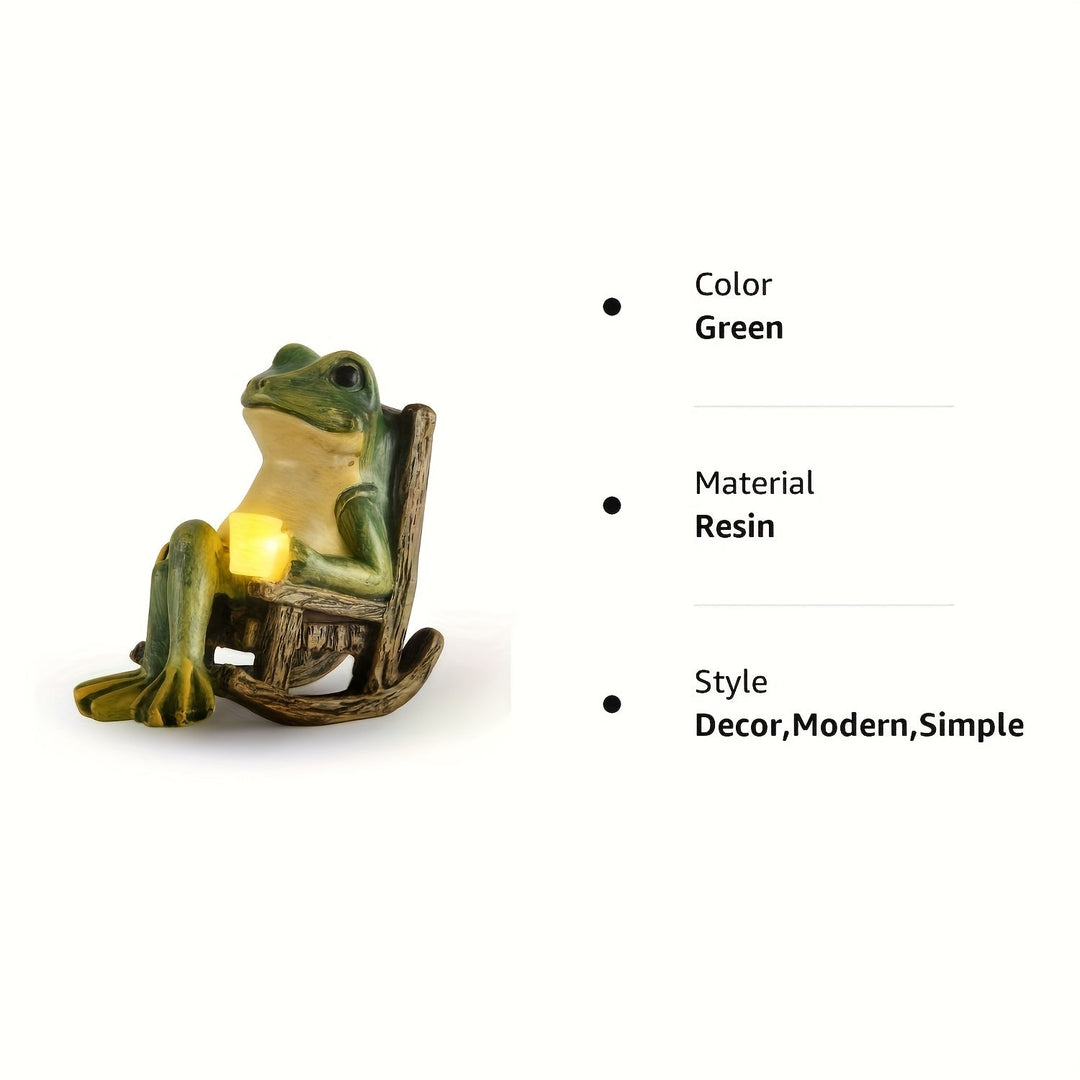 Relaxed Frog Solar Sculpture – Atmospheric and Weather-Resistant