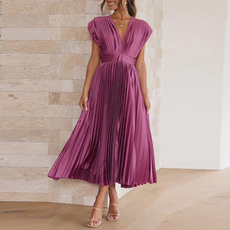 Women's Elegant V-Neck Dress | Sleeveless
