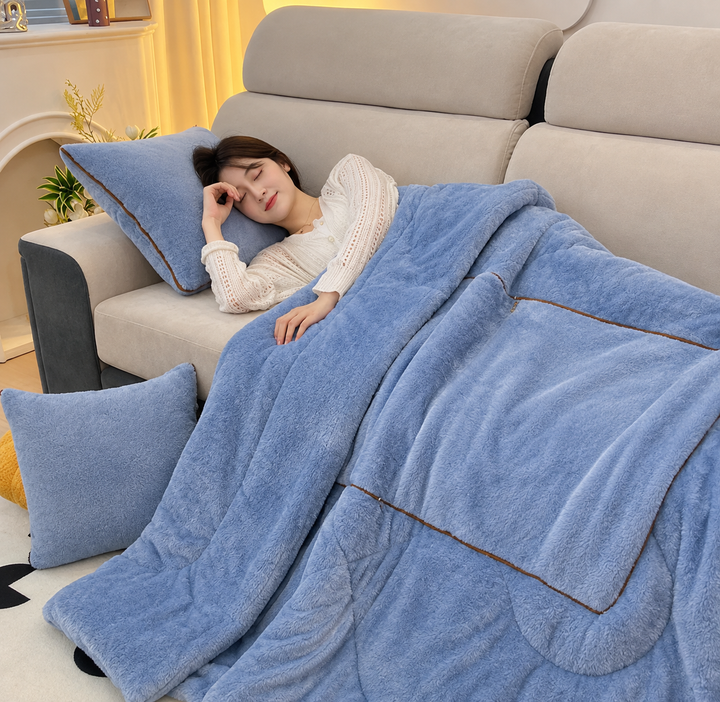 Soft and Cuddly Blanket and Cushion Set - For Warmth and Comfort