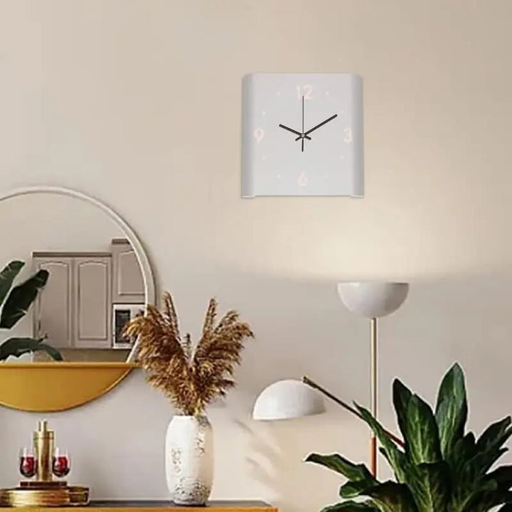 Double-Sided Square Wall Clock | Illuminated Minimalist Design