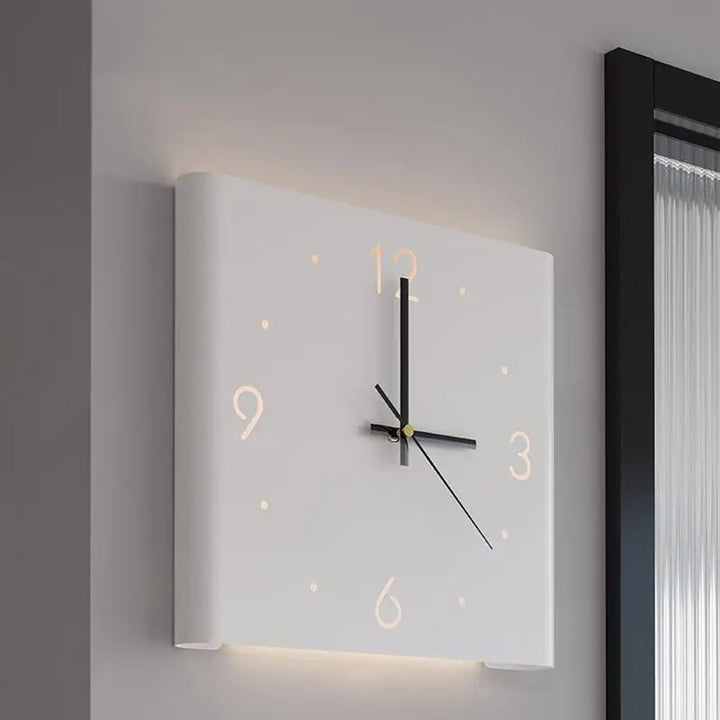 Quadratische Doppelseitige Wanduhr | Minimalistisches, beleuchtetes Design