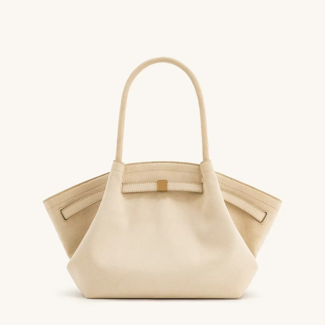 Hana Faux Suede Shoulder Bag with Look and Large Capacity