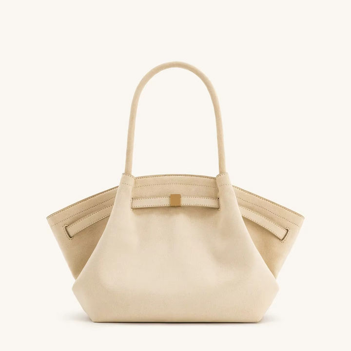 Hana Faux Suede Shoulder Bag with Look and Large Capacity