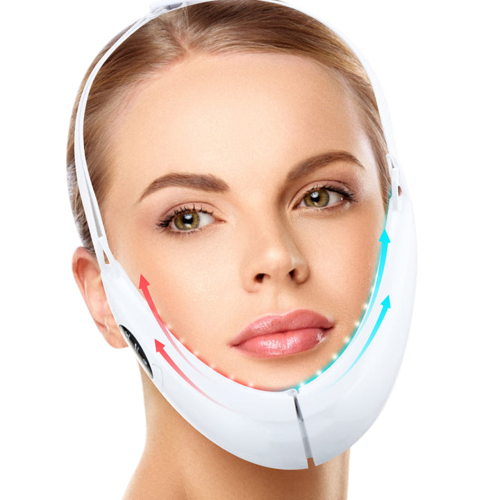 EMS Gesichtsstraffer mit LED-Therapie - Gesichtsstraffung und Doppelkinn-Entfernung