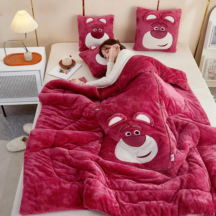 Soft and Cuddly Blanket and Cushion Set - For Warmth and Comfort