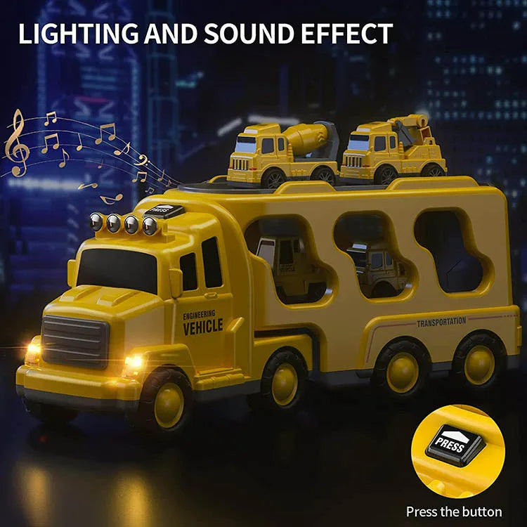 City Toy Carrier with Light and Sound Effects – Includes Vehicles