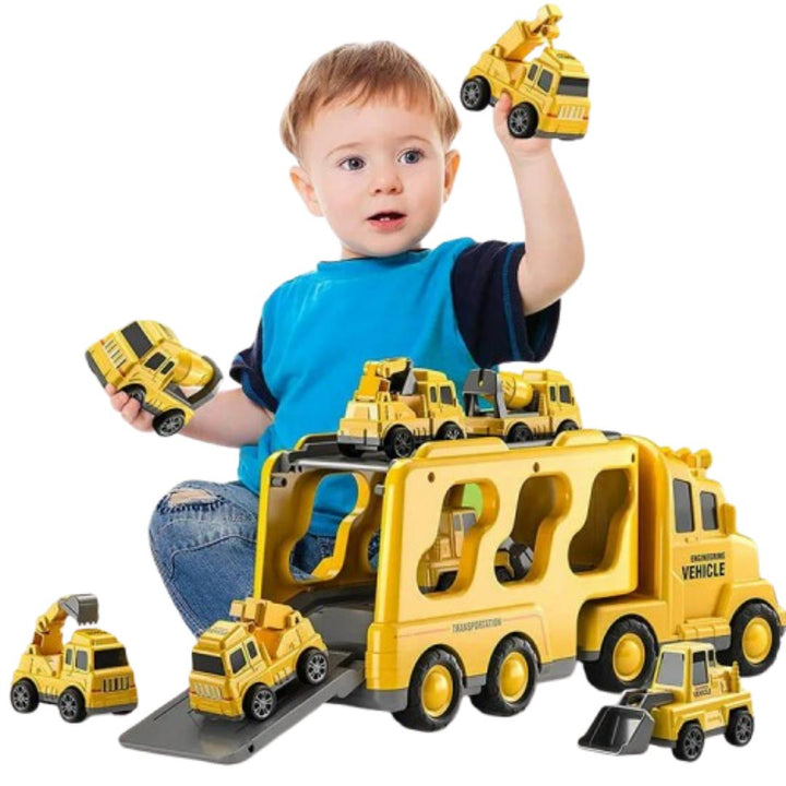 City Toy Carrier with Light and Sound Effects – Includes Vehicles