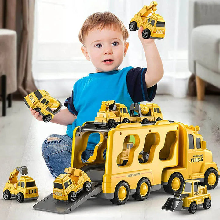City Toy Carrier with Light and Sound Effects – Includes Vehicles