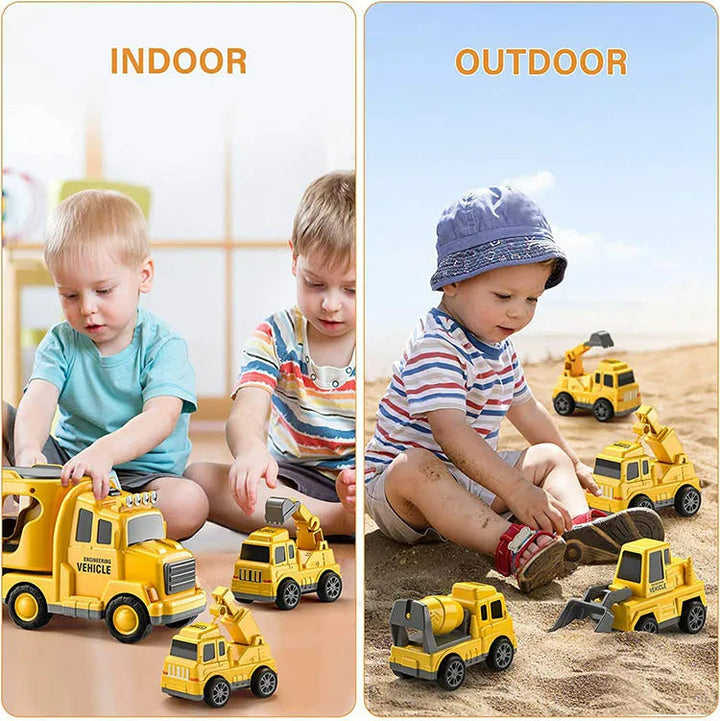 City Toy Carrier with Light and Sound Effects – Includes Vehicles