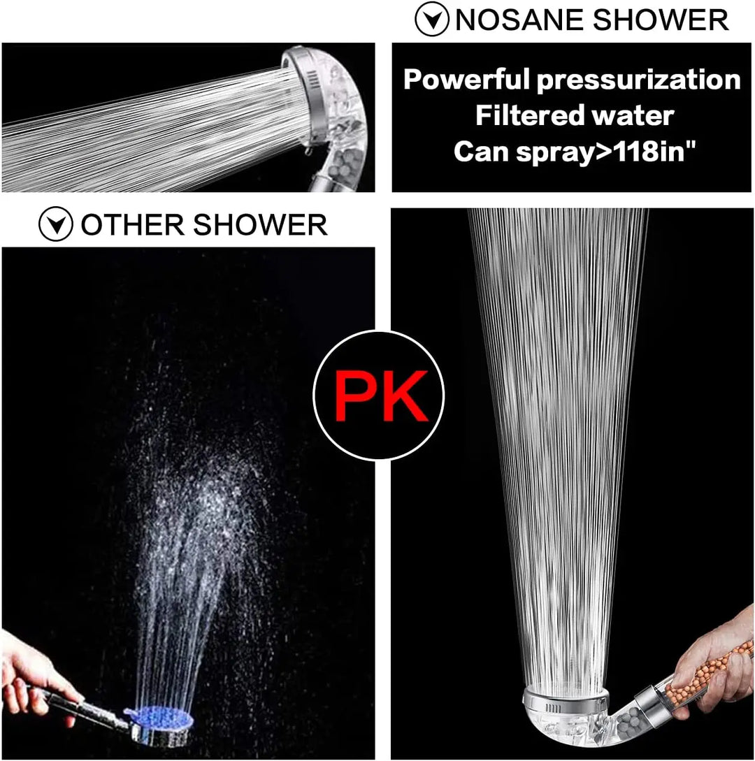 Water-Saving High-Pressure Shower Head with Filter - AquaGlow