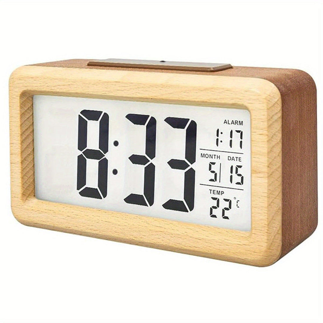 Digital Wooden Clock – LED Display with Temperature and Date