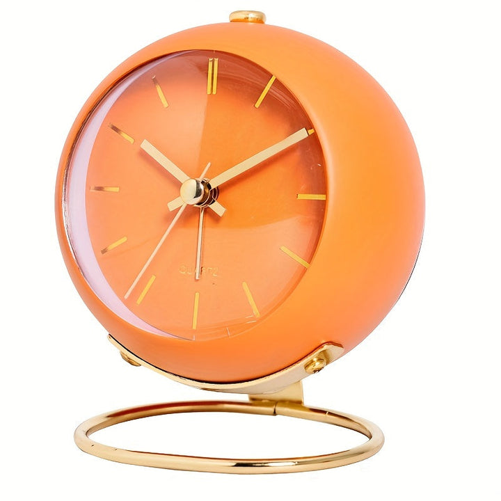 Nordic Silent Desk Clock – Luminous Hands and Metal Frame