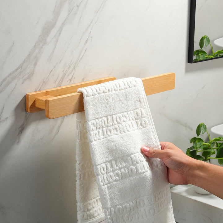 Modern Wooden Towel Rail – Elegant Wall Mounting Without Tools