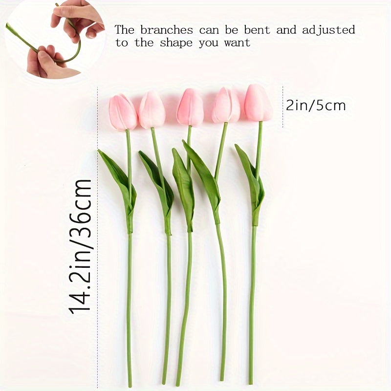 Set mit 10 realistischen Tulpen – Perfekt für Hochzeiten und Wohndekoration