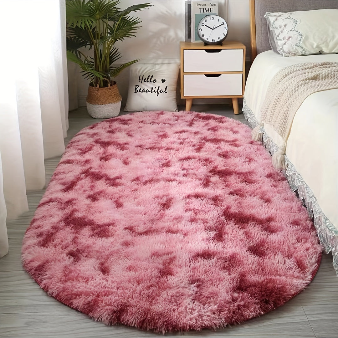 Oval Plush Rug – Soft Rug and Style for Bedroom and Living Room Décor