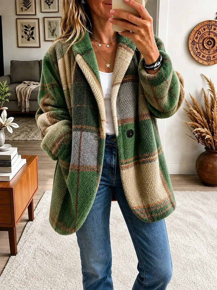 Cosy Multicoloured Checked Coat